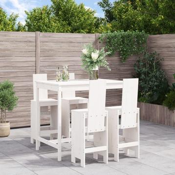 vidaXL 5-delige Barset massief grenenhout wit, Verzenden