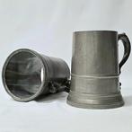 1800s, Thomas & Co, England - Kroes (2) - pewter, Glas, Antiek en Kunst