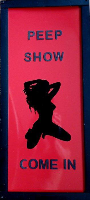 Amsterdam red light district reclame lichtbord - Reclamebord, Antiek en Kunst, Antiek | Wandborden en Tegels