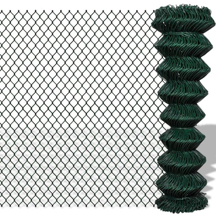 vidaXL Gaashek 1,5x25 m staal groen, Tuin en Terras, Tuinhekken en Hekwerk, Nieuw, Verzenden
