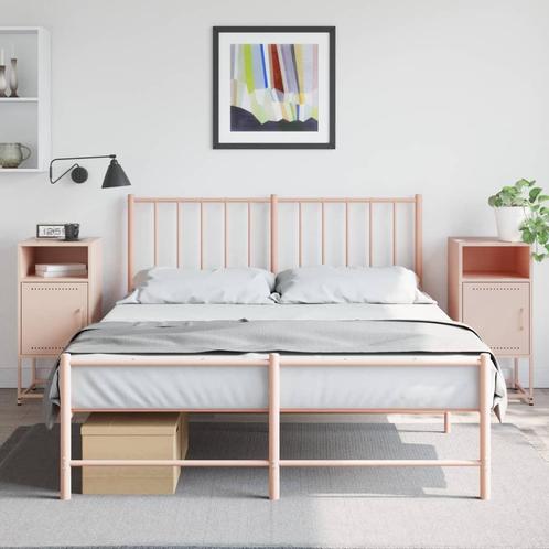vidaXL Nachtkastjes 2 st 36x39x78 cm staal roze, Huis en Inrichting, Slaapkamer | Nachtkastjes, Nieuw, Verzenden