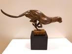Statuette, Rennende Jaguar - 20 cm - Bronze, Marbre, Antiek en Kunst