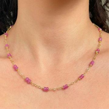 Collier de rubis avec présence dasterisme, rondelle