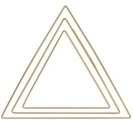 Metalen ring goud gelakt driehoek gesorteerd 20 cm 25 30, Huis en Inrichting, Woonaccessoires | Kunstplanten en Kunstbloemen, Nieuw