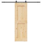 vidaXL Schuifdeur met beslag 70x210 cm massief grenenhout, Doe-het-zelf en Bouw, Verzenden, Nieuw