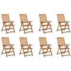 vidaXL Tuinstoelen 8 st inklapbaar massief acaciahout, Tuin en Terras, Tuinstoelen, Verzenden, Nieuw