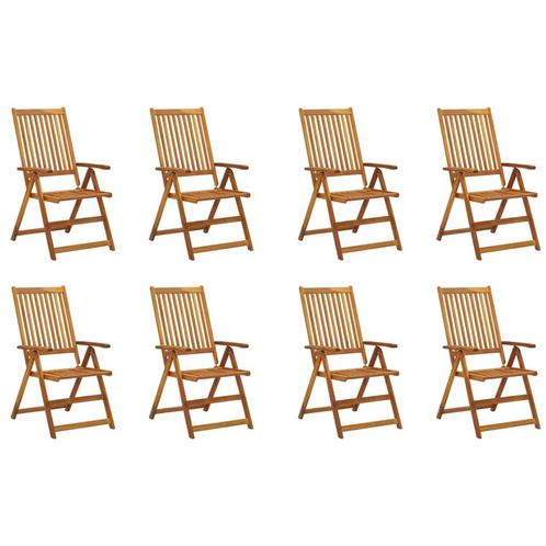 vidaXL Tuinstoelen 8 st inklapbaar massief acaciahout, Tuin en Terras, Tuinstoelen, Nieuw, Verzenden