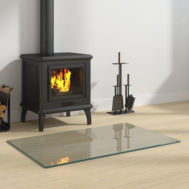 vidaXL Glasplaat openhaard rechthoekig 80x50 cm, Doe-het-zelf en Bouw, Glas en Ramen, Nieuw, Verzenden