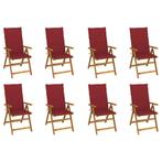 vidaXL Tuinstoelen 8 st inklapbaar met kussens massief, Verzenden, Nieuw