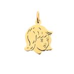 Gouden hanger van een meisjes kinderkopje (kettinghanger), Handtassen en Accessoires, Bedels, Ophalen of Verzenden, Gebruikt, Goud
