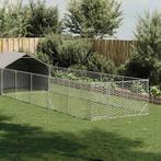 vidaXL Hondenkennel met ren 8x2x1,5 m gegalvaniseerd staal, Dieren en Toebehoren, Hondenhokken, Verzenden, Nieuw