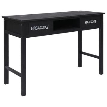 vidaXL Wandtafel 110x45x76 cm hout zwart, Verzenden