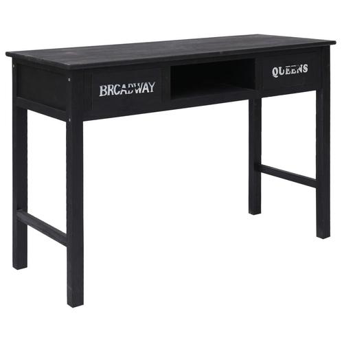 vidaXL Wandtafel 110x45x76 cm hout zwart, Huis en Inrichting, Tafels | Bijzettafels, Nieuw, Verzenden