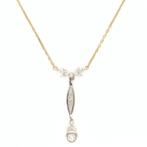 Halsketting - 18 karaat Geel goud, Witgoud Diamant, Handtassen en Accessoires, Kettingen, Nieuw