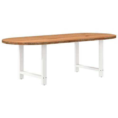 vidaXL Eettafel 240x100x74 cm ovaal massief eikenhout, Huis en Inrichting, Tafels | Eettafels, Nieuw, Verzenden