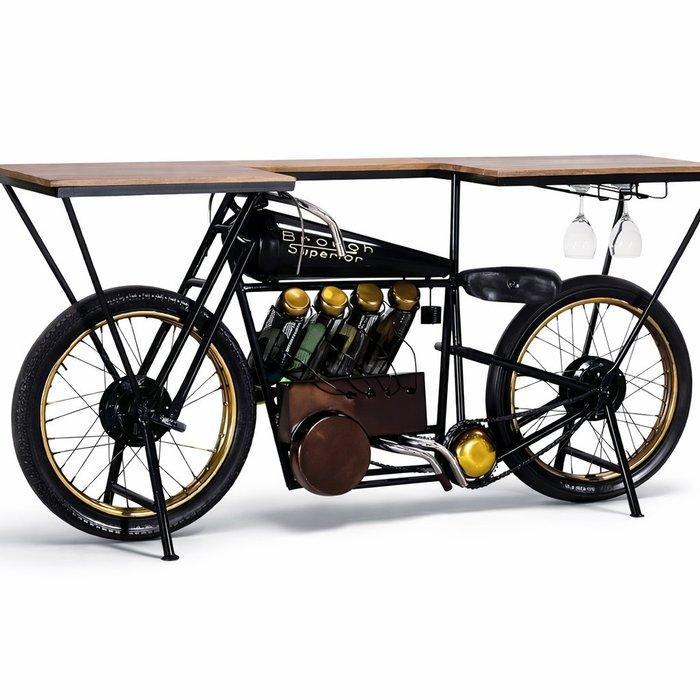 Bar - Métal, Bois dur - Motor Wijnbar Tafel, Antiquités & Art, Art | Objets design