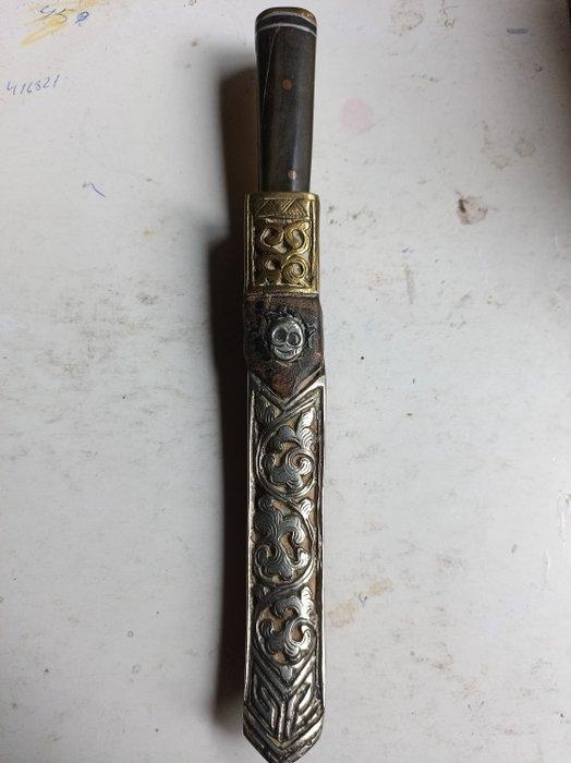 Mes - Been, Hout, Brons, IJzer (gegoten/gesmeed), Leder,, Antiquités & Art, Antiquités | Autres Antiquités