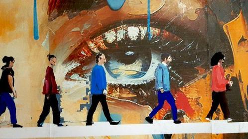 Giorgio Stocco - People walking 32-opera unica, Antiek en Kunst, Kunst | Schilderijen | Modern