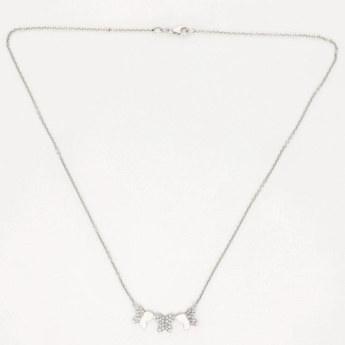 Ketting met hanger - 18 karaat Witgoud Diamant (Natuurlijk), Handtassen en Accessoires, Antieke sieraden