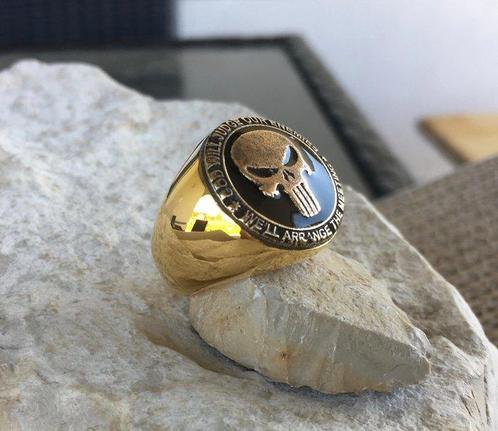 Un crâne USMC Spec Ops plaqué or 24 carats - Bague, Verzamelen, Militaria | Algemeen