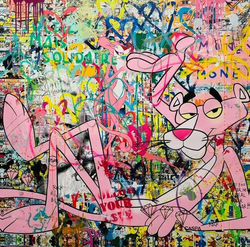 CASPA - Pink Panther, Antiquités & Art, Art | Peinture | Moderne