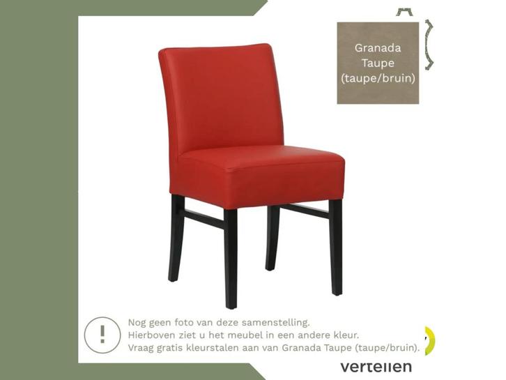 Leren eetkamerstoel Hold - Granada Taupe (taupe/bruin) -, Huis en Inrichting, Stoelen, Bruin, Eén, Nieuw, Leer, Ophalen of Verzenden