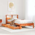 vidaXL bed met boekenkast zonder matras grenenhout wasbruin, Huis en Inrichting, Verzenden, Nieuw
