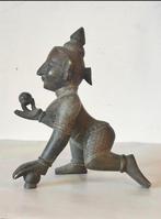 Groot Bala Krishna beeld 19 cm - Brons - India - eind 19e, Antiek en Kunst