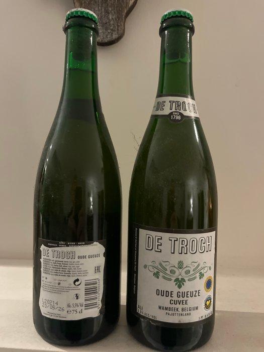 De Troch - Oude Geuze - 75cl - 2 flessen, Verzamelen, Wijnen