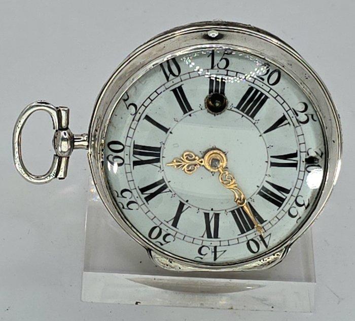 Jouard Paris - Silber Oignonspindeluhr - Emaille, Handtassen en Accessoires, Horloges | Heren