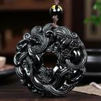 Zegel van zwarte obsidiaan – uitgebeiteld keizerlijke draak