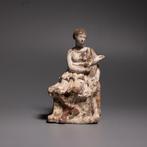 Oud-Grieks Terracotta Mooi tanagra beeld Godin Artemis met, Verzamelen
