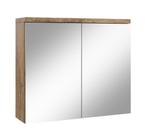 Badkamerkast Toledo 80 x 20 x 60 cm Bruin Eiken Spiegelkast, Verzenden, Nieuw