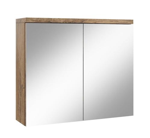 Badkamerkast Toledo 80 x 20 x 60 cm Bruin Eiken Spiegelkast, Huis en Inrichting, Badkamer | Badkamermeubels, Nieuw, Verzenden