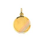 Gouden graveerplaatje rond (kettinghanger, gouden hanger), Handtassen en Accessoires, Bedels, Ophalen of Verzenden, Gebruikt, Goud