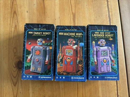 Masudaya - Robot-jouet - 3x Boxed Mini Robots Including Mini, Antiek en Kunst, Antiek | Speelgoed
