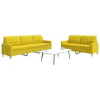 vidaXL 2-delige Loungeset stof lichtgeel, Verzenden, Nieuw