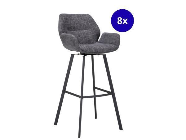 Veiling - Barkruk ZH80 Lauren (set van 8) Weefstof - Donker, Huis en Inrichting, Stoelen