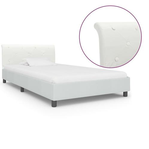 vidaXL Bedframe kunstleer wit 90x200 cm, Huis en Inrichting, Slaapkamer | Bedden, Nieuw, Verzenden