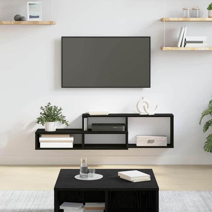 vidaXL Wand TV Stand 120 x 25 x 28,5 cm Bewerkt hout, Huis en Inrichting, Kasten |Televisiemeubels, Nieuw, Verzenden