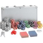 tectake Pokerset - zilver, 300-delig, Hobby en Vrije tijd, Verzenden, Nieuw