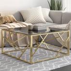 vidaXL Salontafel roestvrijstaal en gehard glas goudkleurig, Huis en Inrichting, Tafels | Salontafels, Verzenden, Nieuw