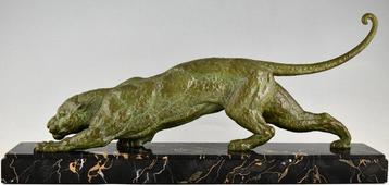 Demetre H. Chiparus. - Sculpture, Art Deco Panter L. 75 cm.