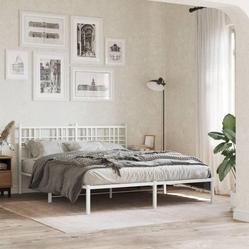 vidaXL Bedframe met hoofdbord metaal wit 160x200 cm, Huis en Inrichting, Slaapkamer | Bedden, Nieuw, Verzenden