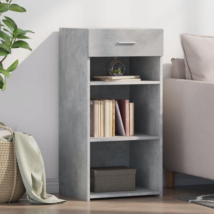 vidaXL Dressoir 45x42,5x93 cm bewerkt hout betongrijs, Huis en Inrichting, Kasten | Dressoirs, Nieuw, Verzenden