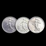 Frankrijk. Silver 3x 5 Francs (Semeuse) Coins 1960/1963/1965