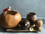 Doos (4) - Doos / sierpot exotische kokosnoot / kalebashout, Antiek en Kunst, Antiek | Speelgoed