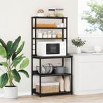 vidaXL Keukenplank Zwart Eiken 80 x 40 x 168 cm Bewerkt hout, Huis en Inrichting, Verzenden, Nieuw