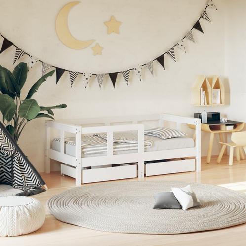 vidaXL Kinderbedframe met lades 70x140 cm massief grenenhout, Kinderen en Baby's, Kinderkamer | Bedden, Nieuw, Verzenden