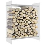 vidaXL Haardhoutrek 80x35x100 cm gehard glas transparant, Verzenden, Nieuw